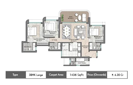 3 BHK 1436 SqFt